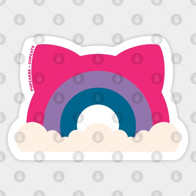 Bi Pride Cat Ear Rainbow Sticker by Pupcakes and Cupcats